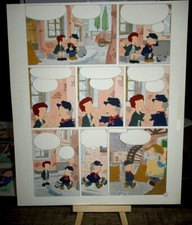 Walthèry & Tchantchès - Mise en couleur originale pour planche Bd - Rare - 26 cm
