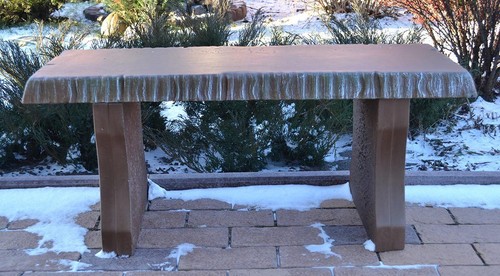 Banc moule béton long - en,