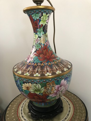 Cloisonne vase pied lampe - pied, de