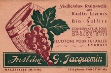 Old postcard advertising Institut G. Jacquemin - rational vinification, radio yeasts