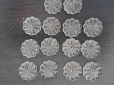 rare  ancienne grosse 14 pampilles de lustre verre  marguerite 30 mm x 6 et 7mm