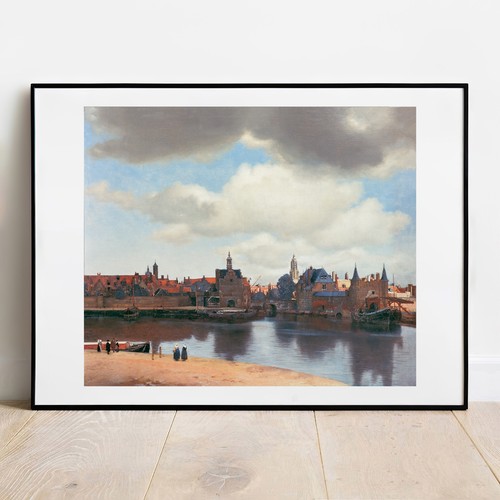 Art print vermeer view - print,