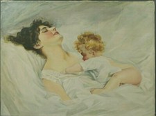 Tableau vers 1930 Maternité