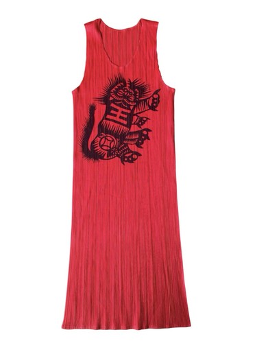 Robe rouge pleats please - robe,