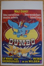 DUMBO 1941 Walt Disney Retirage 70s Affiche Belge Originale 35x54 Movie Poster