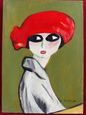 KEES VAN DONGEN oil painting on  canvas, vtg stamped signed