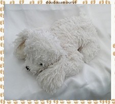 Doudou Peluche Chien Blanc Allongé Bukowski