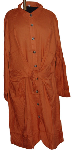 Robe chemise unie paprika