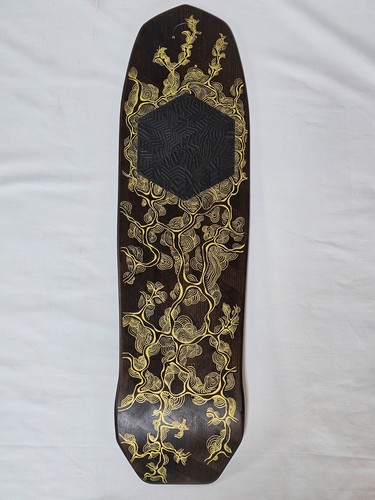 Engraved wood skateboard - skateboard, deck