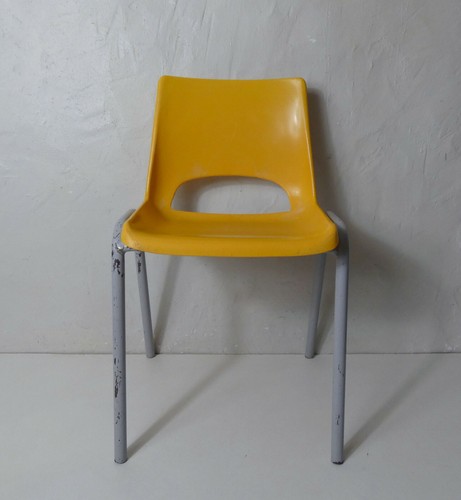 Chaise enfant plastique jaune - chaise,