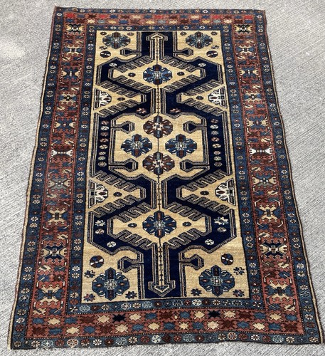 Ancien tapis 195x130cm qaraqan - ancien,