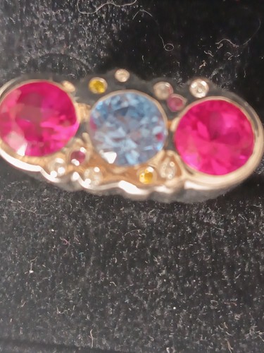Bague sertie pierre - bleue, et