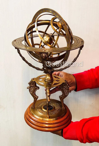 Globe armillaire laiton - en,