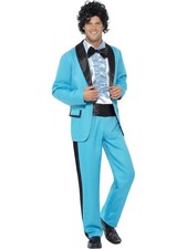 Smiffys 80s Prom King Costume, Blue (Size L)