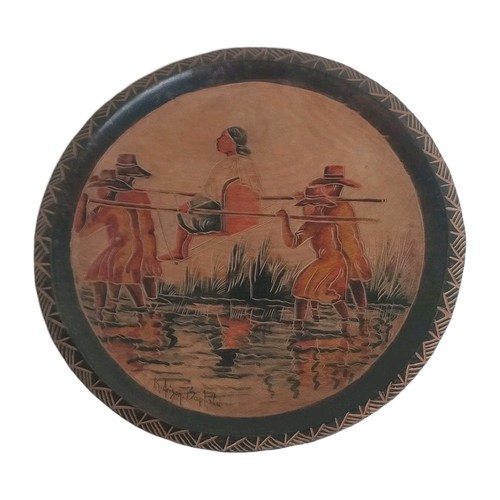 Ancien assiette cadre bois - ancien,