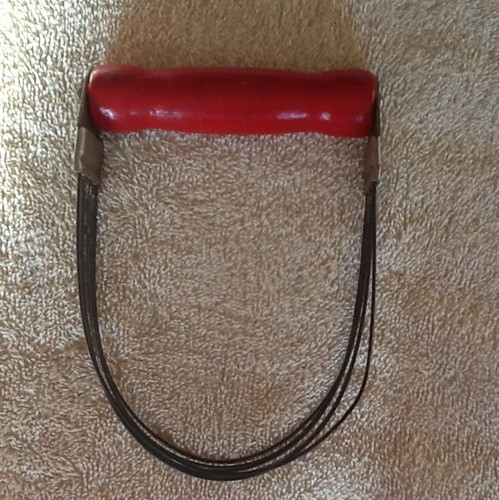 Vintage red wooden handled - red,