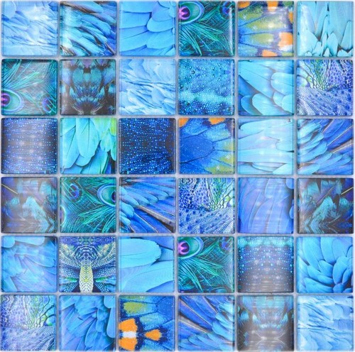 Carrelage mosaïque bleu pâte - mosaïque,