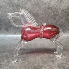 ancien cheval en verre XIX