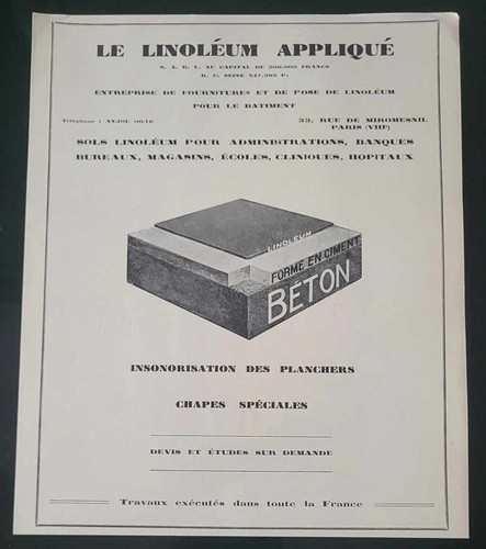 1932 linoléum appliqué - le,