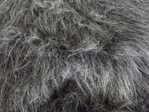 Tissu fausse fourrure gris - tissu,