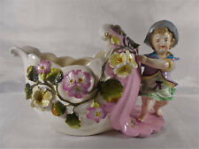GERMAN PORCELAIN LITTLE GIRL NAUTILE FIGURE / PLANTER