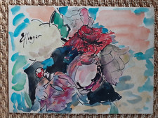 peinture fleurs signé bouquet