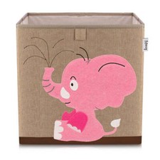 Boîte de rangement en tissu pour enfant "éléphant rose", compatible Ikea Kallax