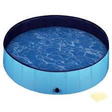 Fudajo Piscine chien Ø100cm H 30cm Pliable PVC Piscinette Pataugeoire pliable