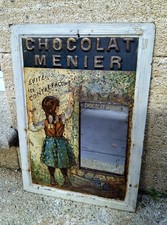 Chocolat Menier Tôle publicitaire Originale Original Tin Sign. Plaque Pub