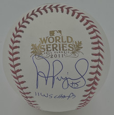 2011 WS Cardinals Albert Pujols Signed "11 WS Champs" Baseball Beckett Witnessed
