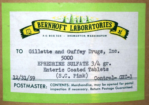 Vtg drug mailing container - vtg,