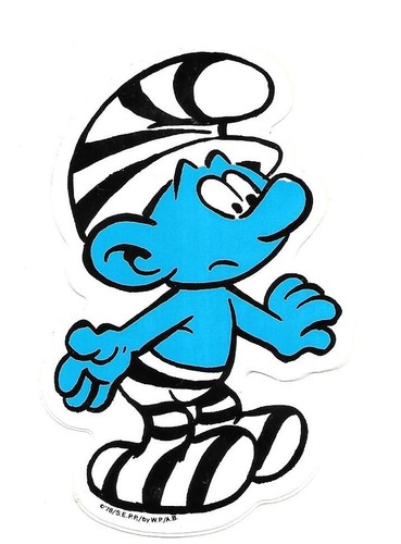 Sticker smurf comic drawing - -, smurf: