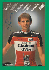 CYCLISME carte cycliste TONY ROMINGER équipe CHATEAU D'AX 1989 Signée