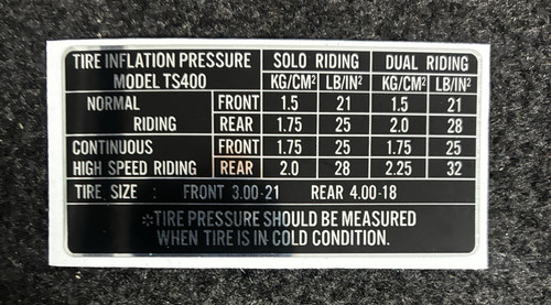 Suzuki ts400 tire info - suzuki, decal