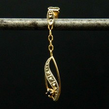 O953 -Boucle d'Oreille Seule, 2 Ors 18K, 1 Saphir bleu nuit,  "style dépareillé"