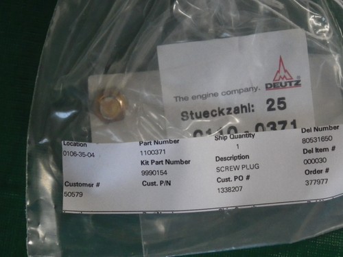 Deutz part 01100371 - part, no.