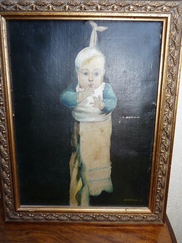 Rare tableau huile sur - , toile
