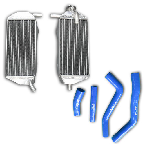 Aluminum radiator blue hose - aluminum,