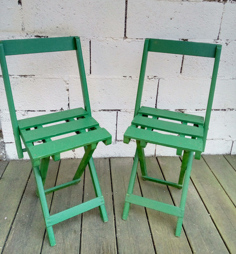Chaises vintages pliantes - 2,