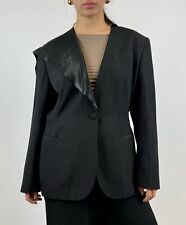 JEAN PAUL GAULTIER Femme Vintage Rare Black One Button Blazer Jacket Size 46