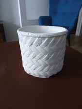 Cache Pot Ciment Blanc 15 cm x