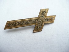 beautiful vintage gold metal cross brooch called TOLEDE for collection or other