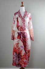 SOFT SURROUNDINGS $120 Peacock Belted Silk Kimono Jacket Top Size XL Petite