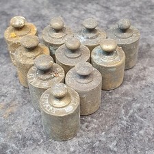 lot de 10 poids anciens en bronze de 20g pour balance ref AP193