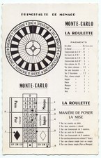 Monte Carlo Roulette Table Info Monaco Postcard