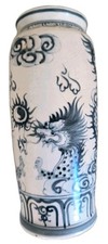 Ming Vase bleu blanc Glaçure