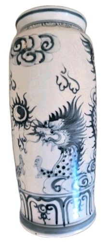 Ming vase bleu - vase, blanc