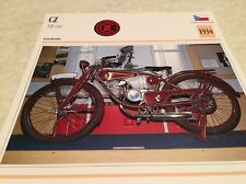 Carte moto CZ 100 cm3 1934