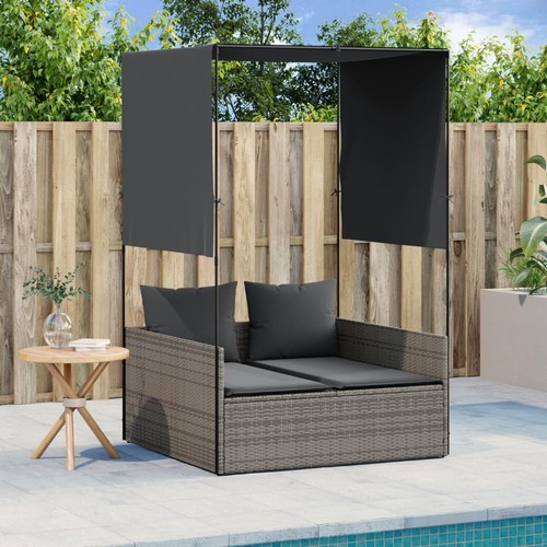 Chaise longue double avec toit