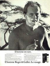 publicité Advertising 0323 1980   Roger & Gallet  l'homme est rare  rasage